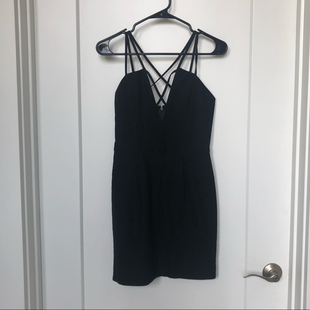 Sexy Strappy Black Bodycon Dress
